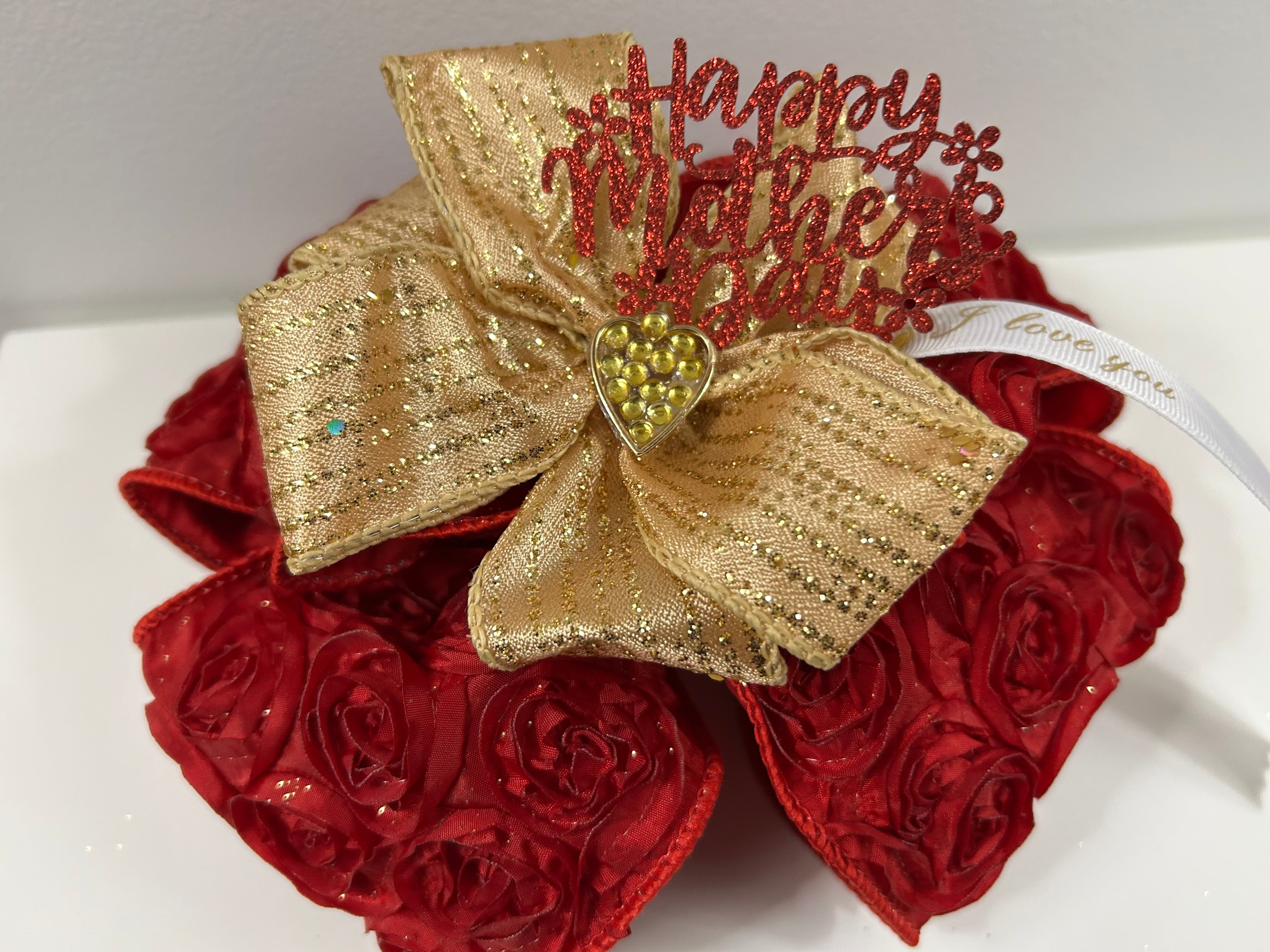 Happy Mother’s Day (Red/Gold) Bow